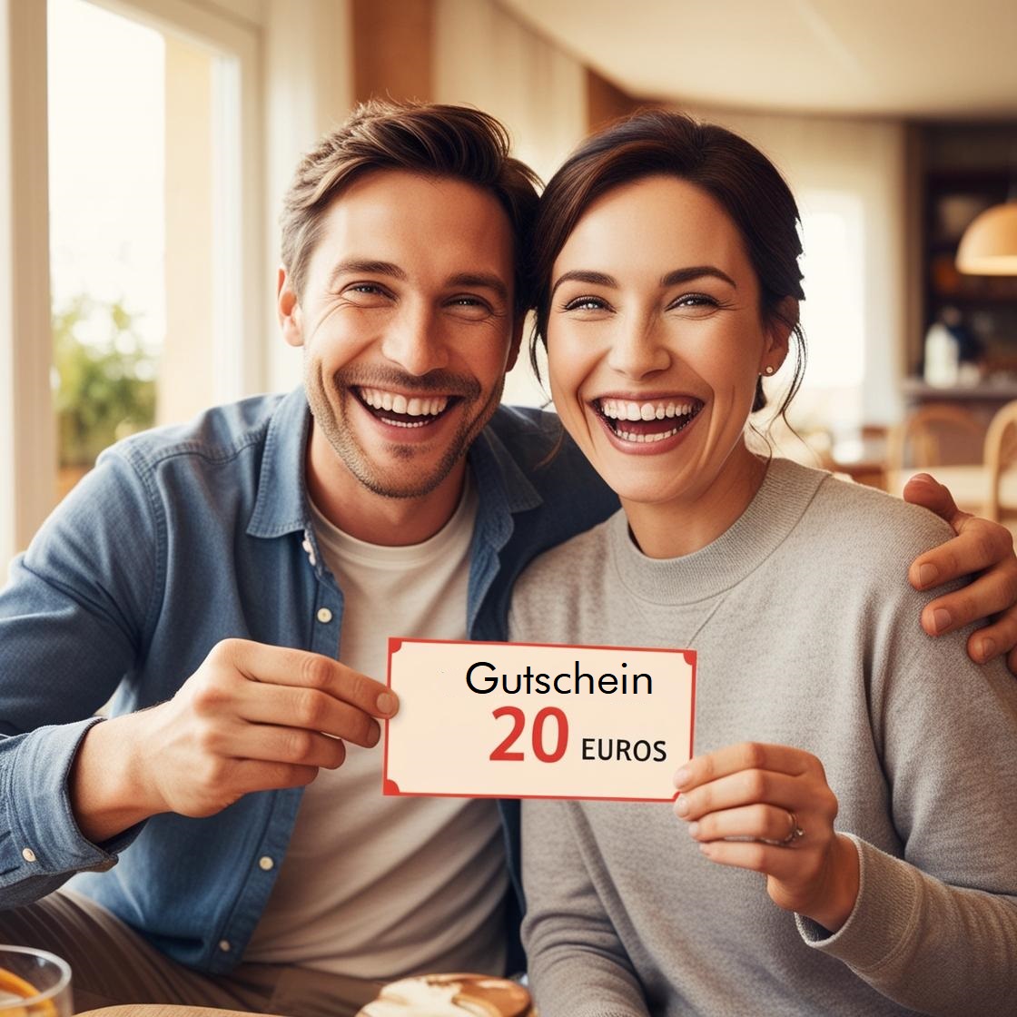 erstelle ein Foto eines Ehepaares denn sie bekommen einen Gutschein in Höhe von 20 Euro